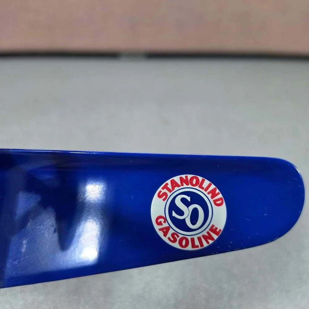 Standard Oil Diecast Airplane Stanolind Gasoline A-02 Blue White Excellent